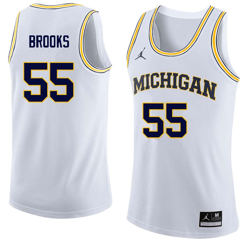 Men #55 Eli Brooks Michigan Wolverines College Basketball Jerseys Sale-White - Click Image to Close